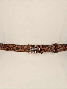 Sam Edleman 30mm Leopard Print Leather Waist Belt - Brown